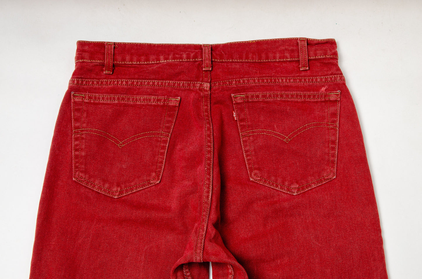 Vintage Levis 550 Red Denim High Waisted Button Fly Grunge Jeans 34 x 33