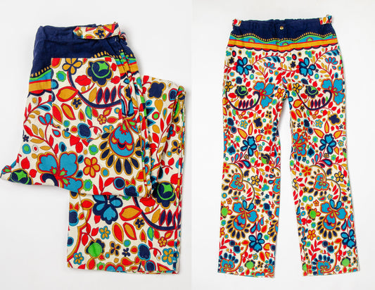 1970s Cotton Pop Art Pants All Over Print McGregor Hippie Pants 32 x 28