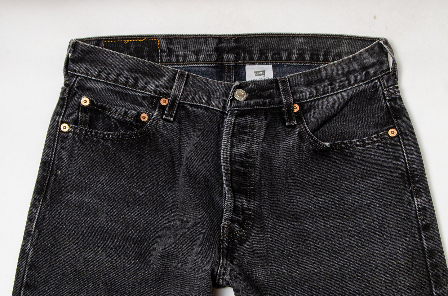 Vintage Levis 501 Black Denim Button Fly Jeans 30 x 33