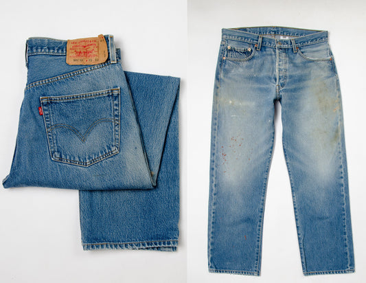 Vintage Levis 501 Blue Denim Jeans 34 x 30