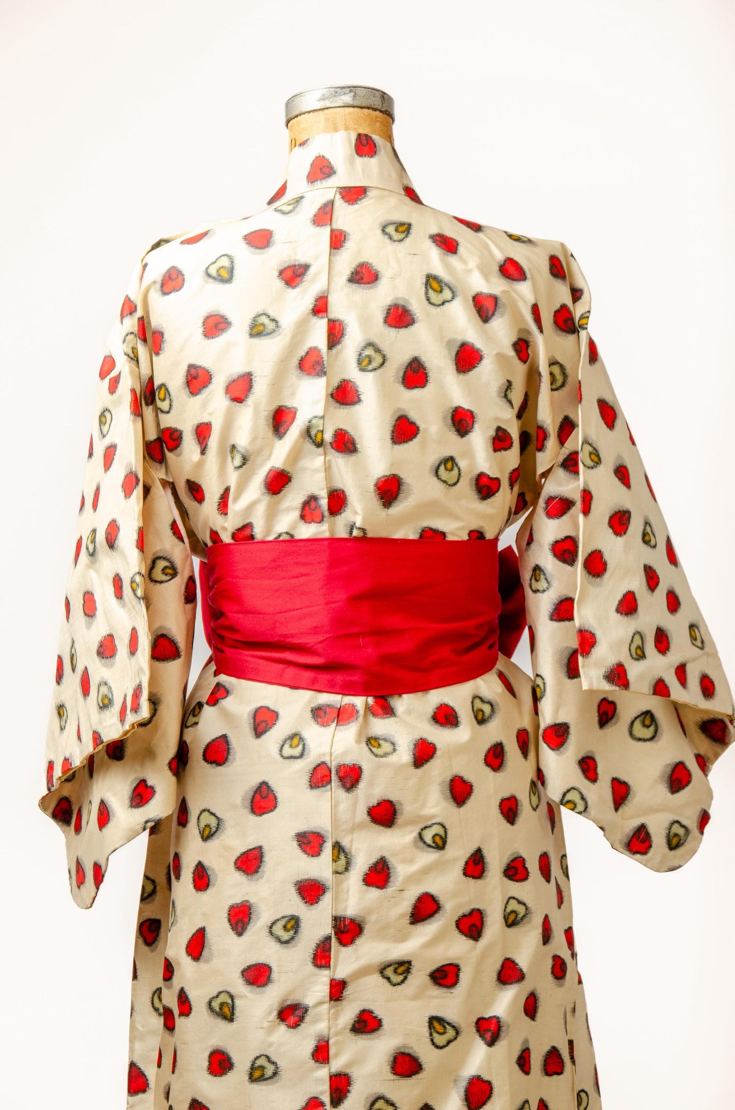 1920s Queen of Hearts Silk Kimono Traditional Long Robe Jacket