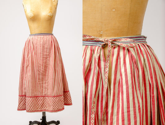 19th Century French Cotton Petticoat Work Dress Chore Skirt