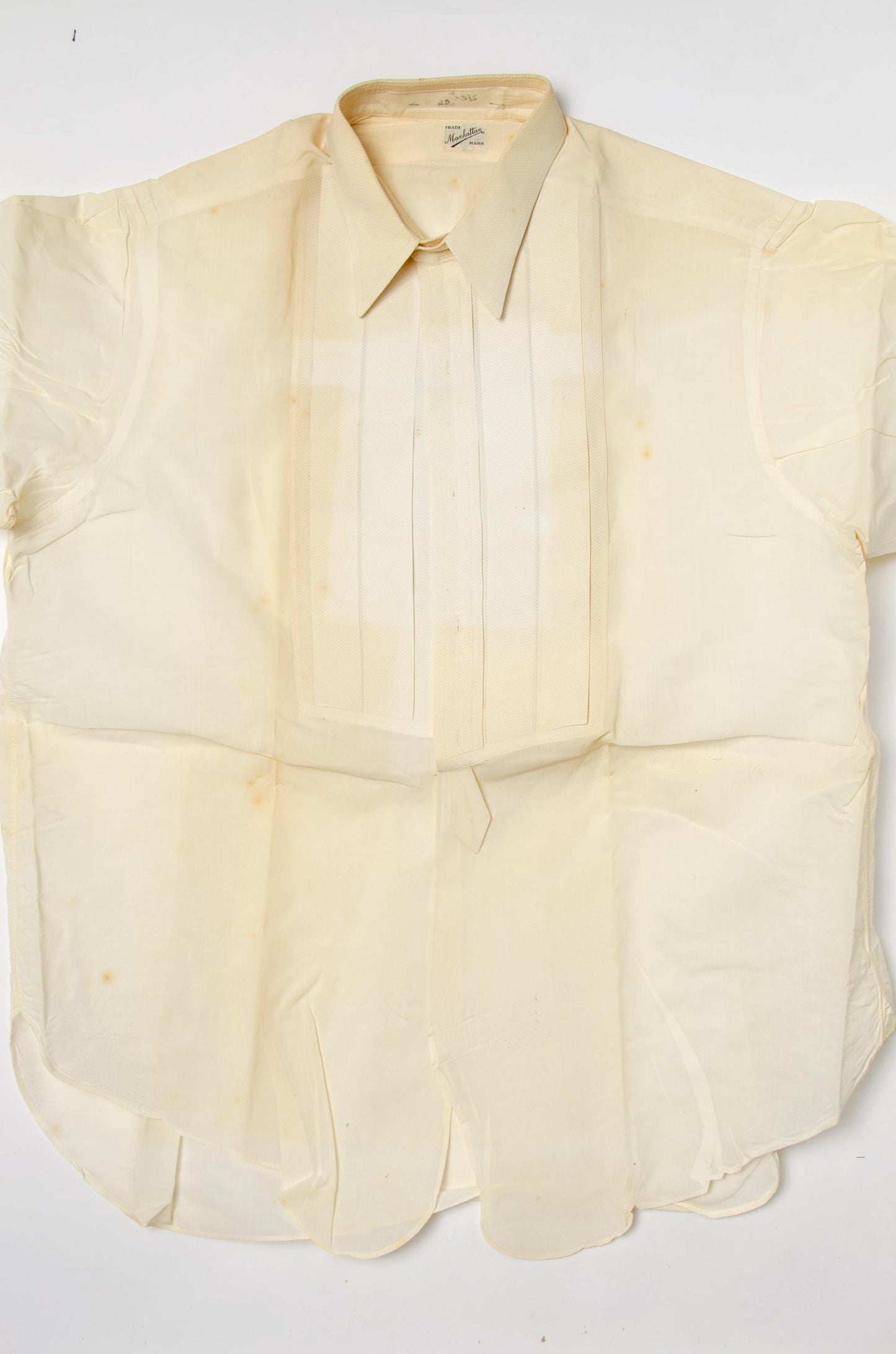 1920s Side Gusset Dress Shirt Manhattan White Cotton Dress Shirt