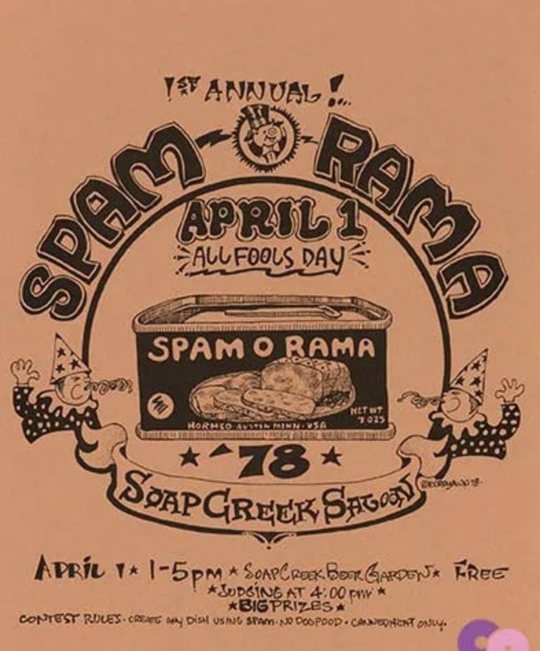 1980s Soap Creek Saloon Austin Texas Spam O Rama T Shirt