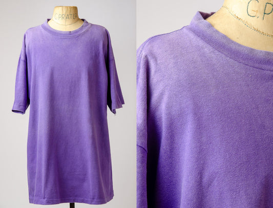 Vintage Sun Faded Purple Tee Perfect Fade Cotton T Shirt