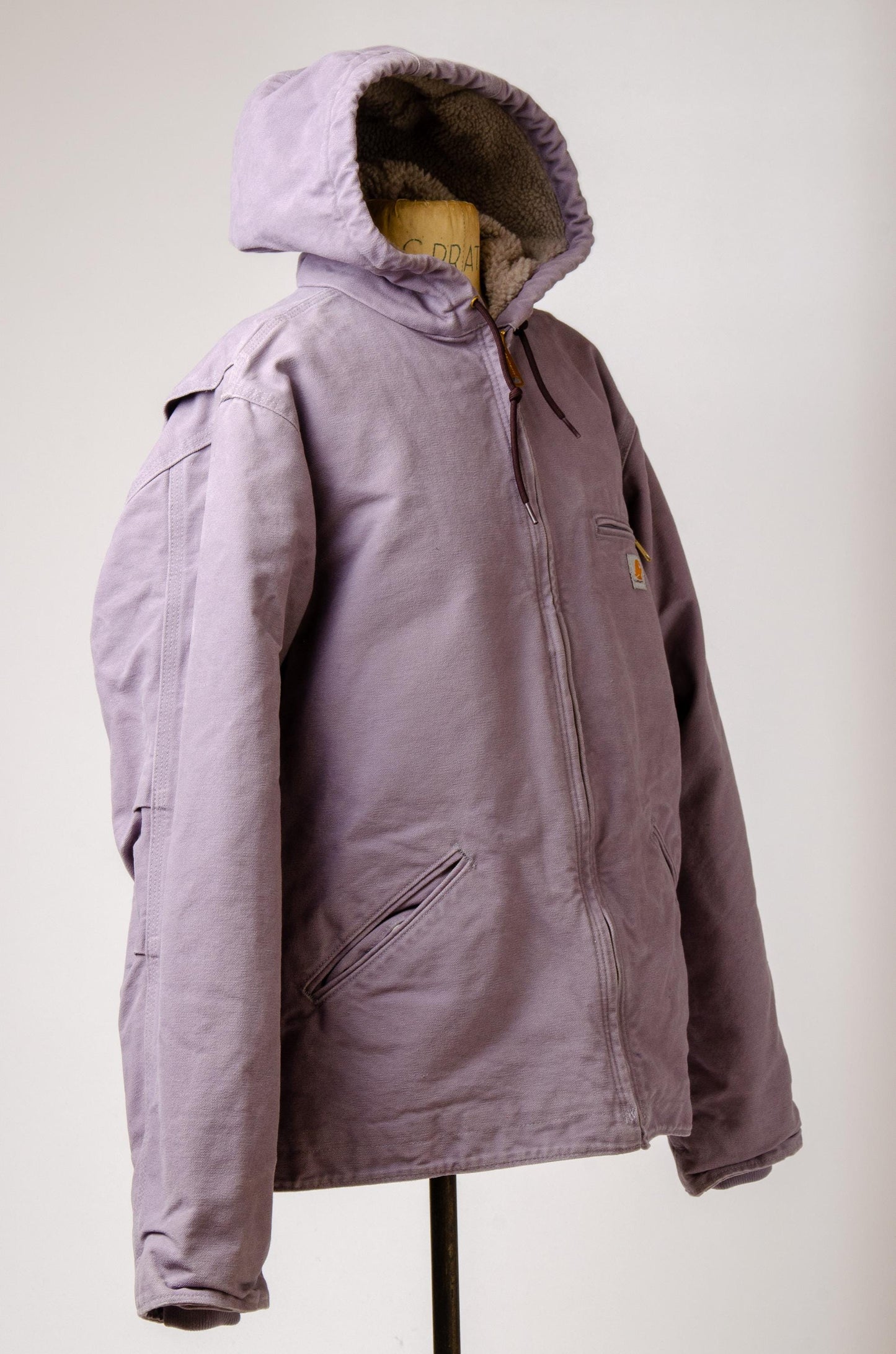 Vintage Carhartt Fleece Lined Heavy Denim Lavender Hooded Jacket