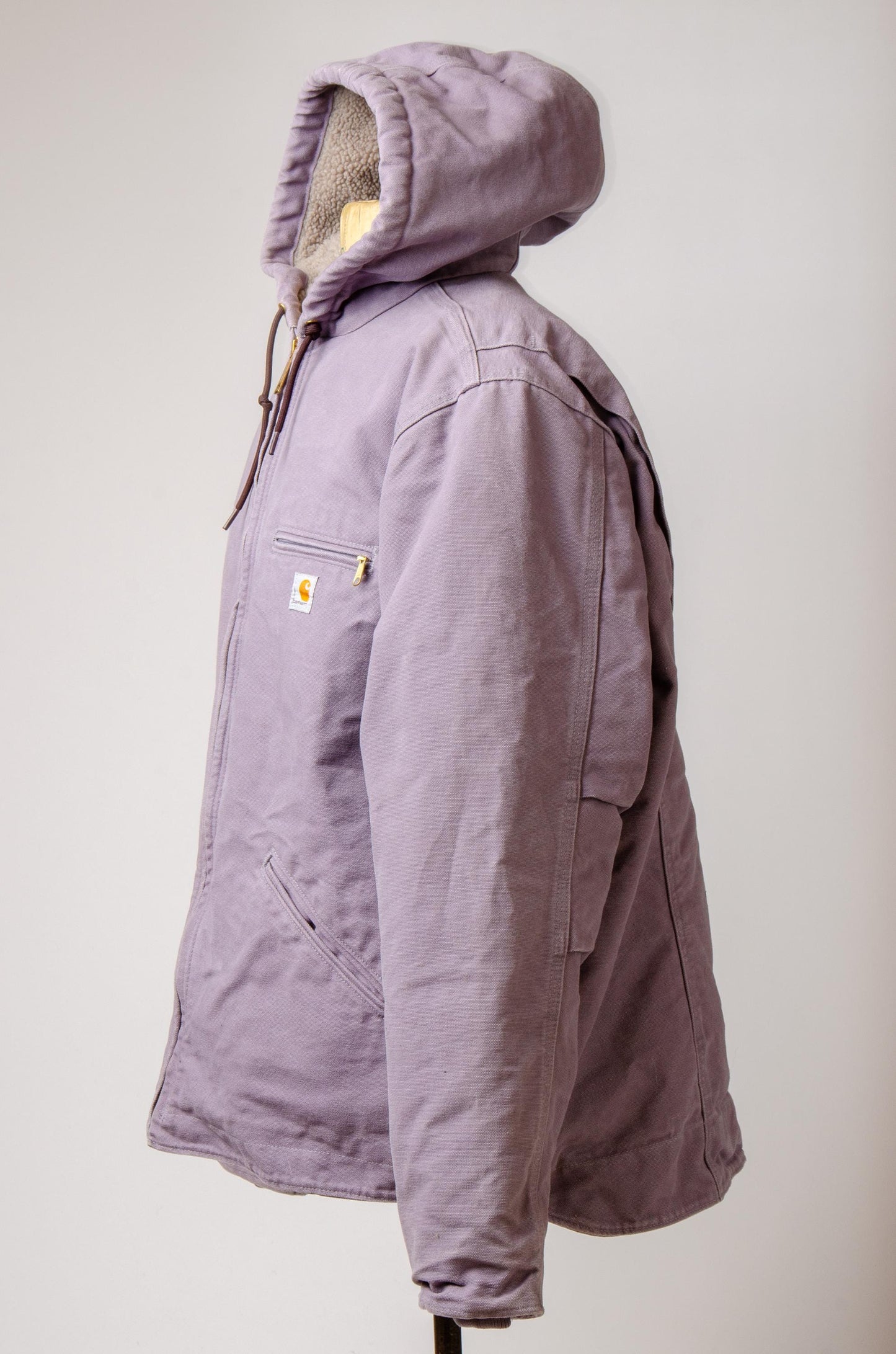 Vintage Carhartt Fleece Lined Heavy Denim Lavender Hooded Jacket