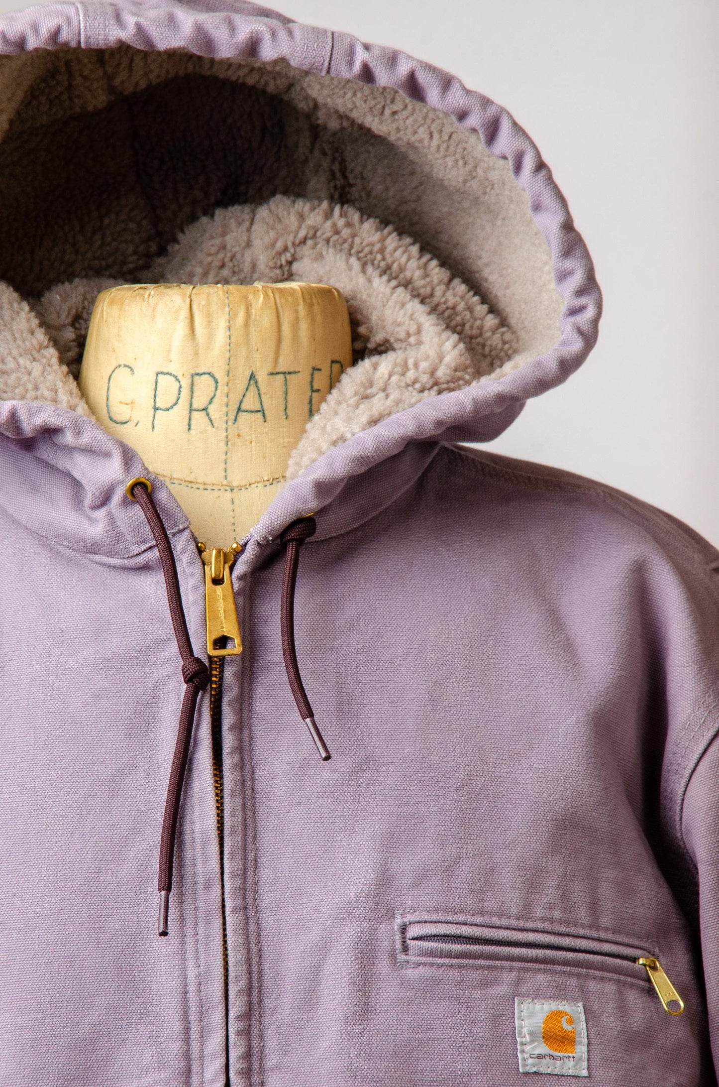 Vintage Carhartt Fleece Lined Heavy Denim Lavender Hooded Jacket