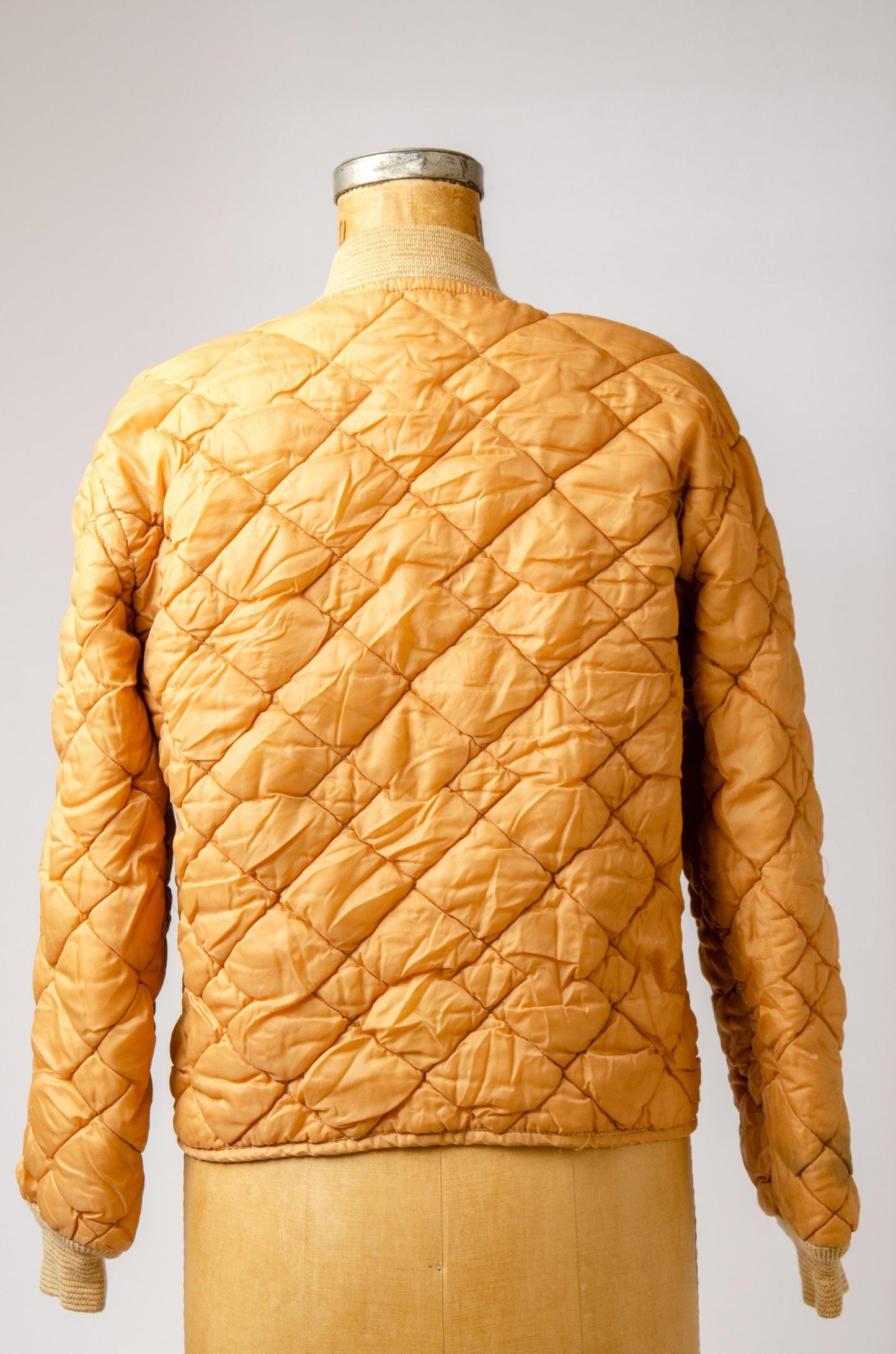 1960s Quilted Liner Jacket Amber Cold Weather Bomber Jacket