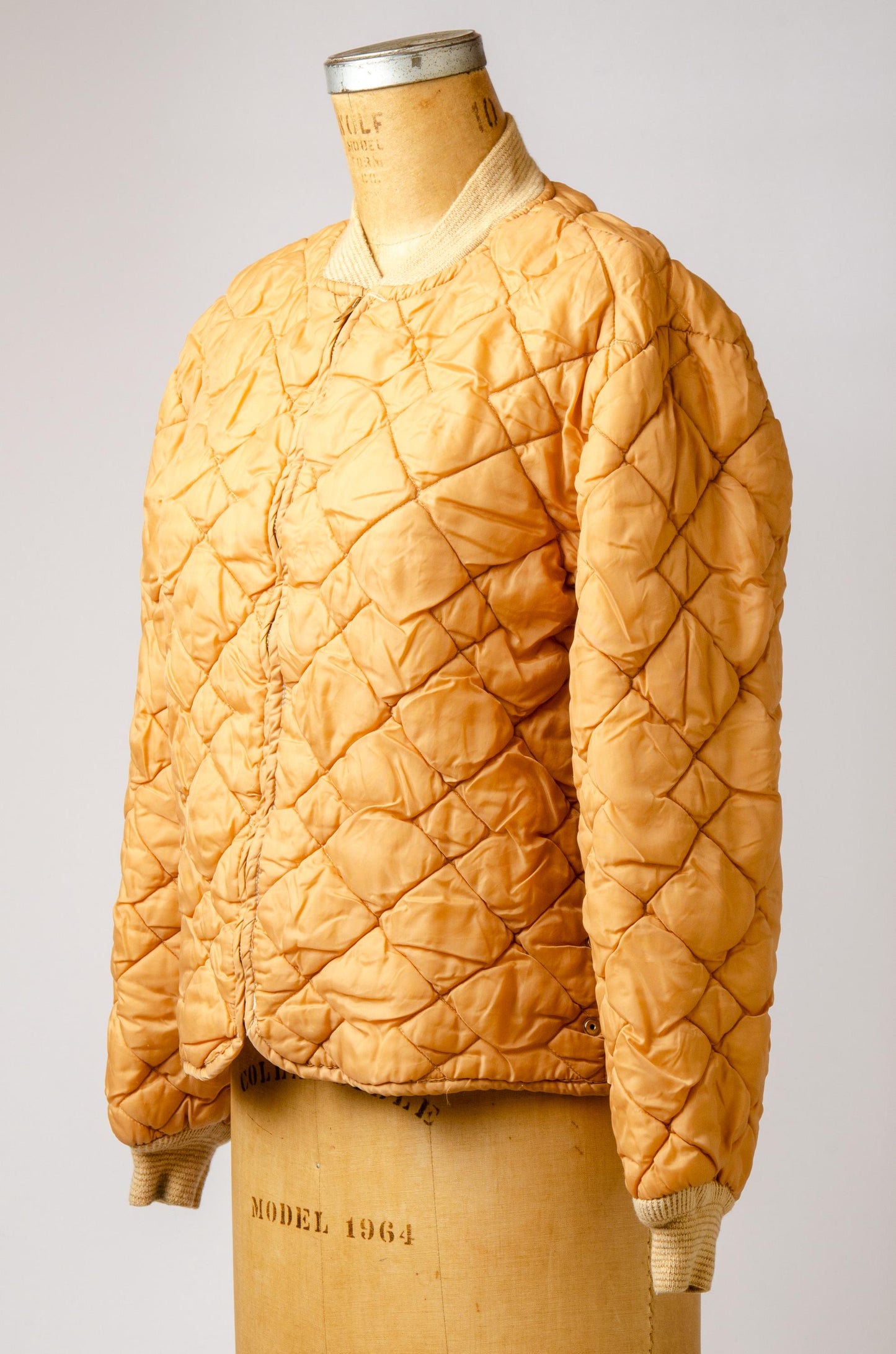 1960s Quilted Liner Jacket Amber Cold Weather Bomber Jacket