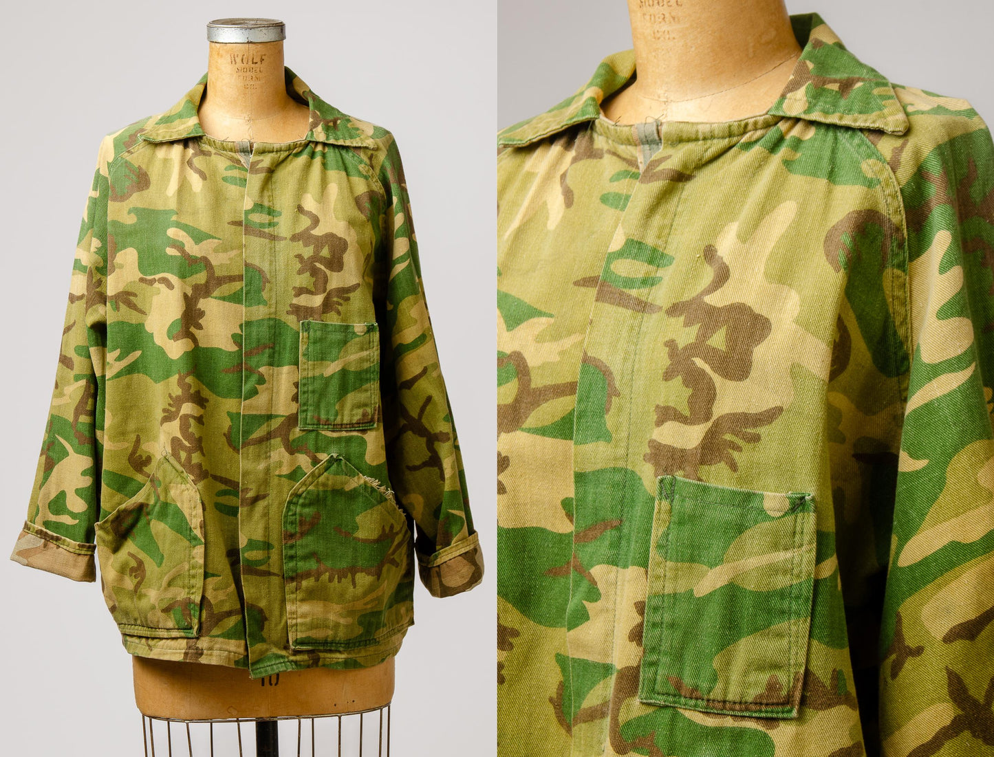 1960s Frog Skin Camo Jacket Reversible Camouflage Hunting Jacket