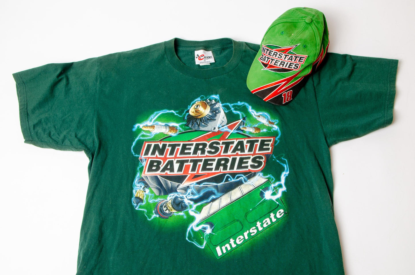 Vintage 2000 Bobby Labonte Interstate Batteries Nascar T Shirt and Hat