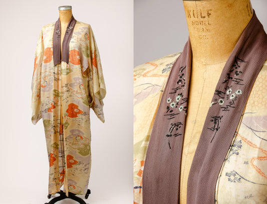 1920s Kimono Jacket Hand Embroidered Chinese Silk Kimono Jacket