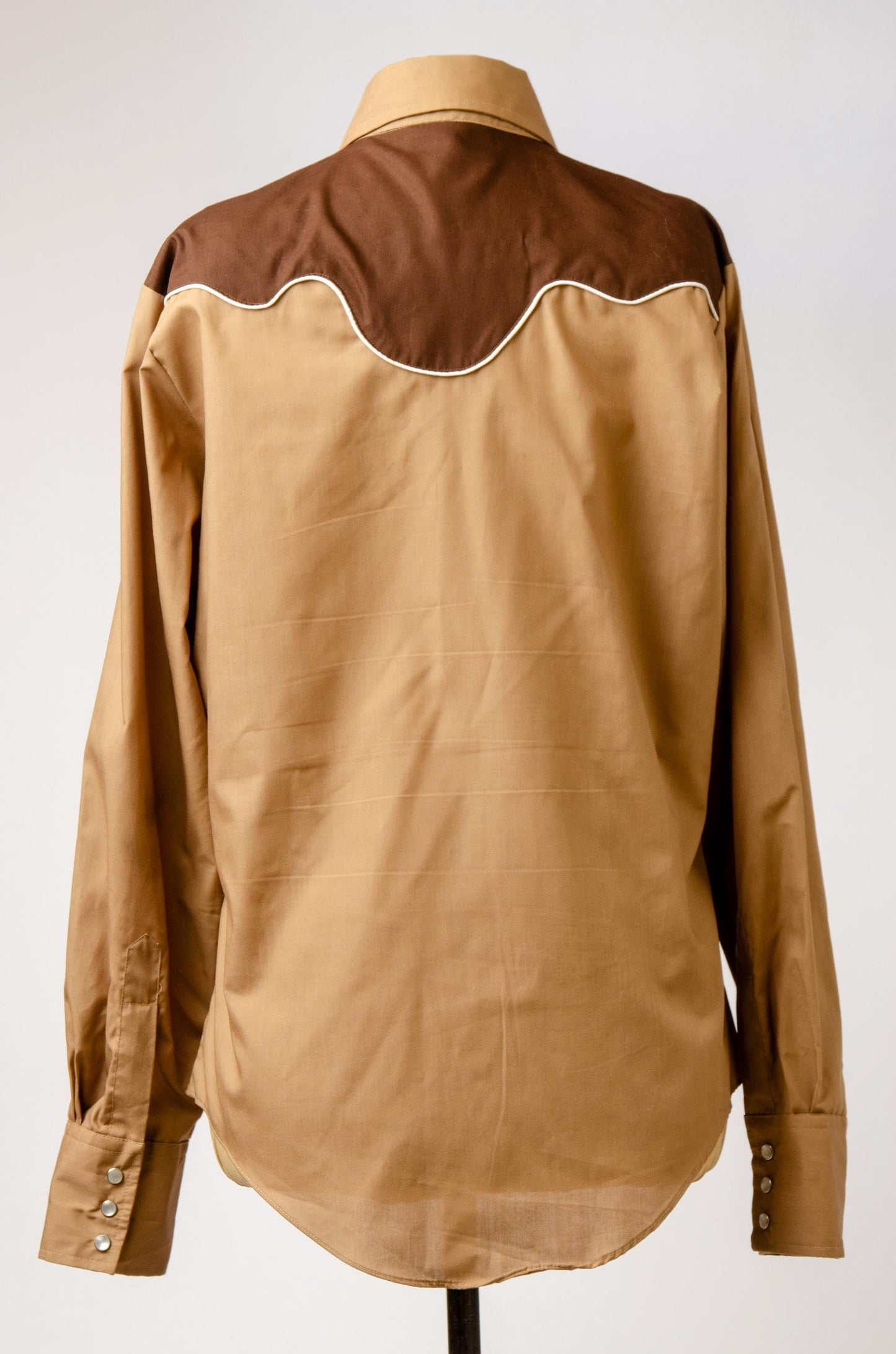 1970s Brown Two Tone Pearl Snap Western Shirt Mr Leggs Arrow Pocket