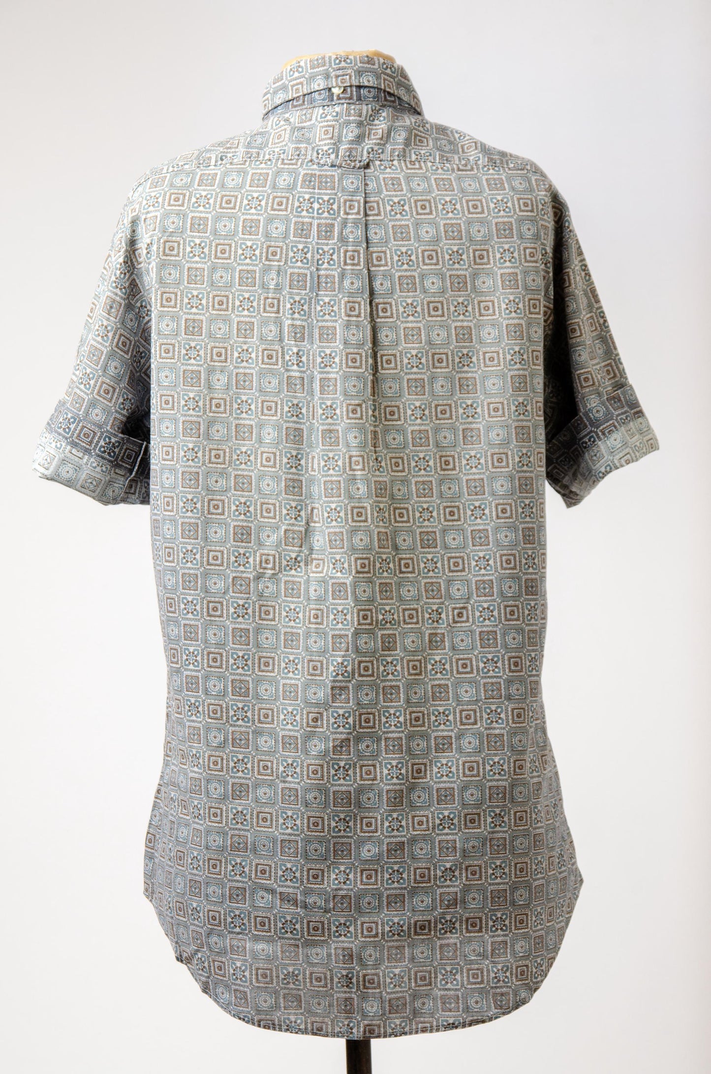 1960s Beatnik Shirt Single Pocket Button Down Mod Dress Shirt