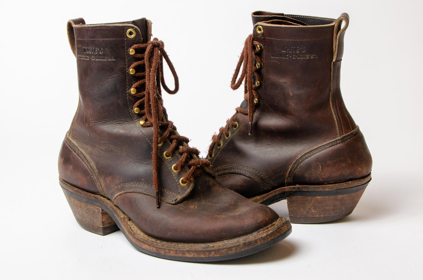 Vintage White's Spokane Packer Boots Thick Brown Leather Work Boots 9 EE