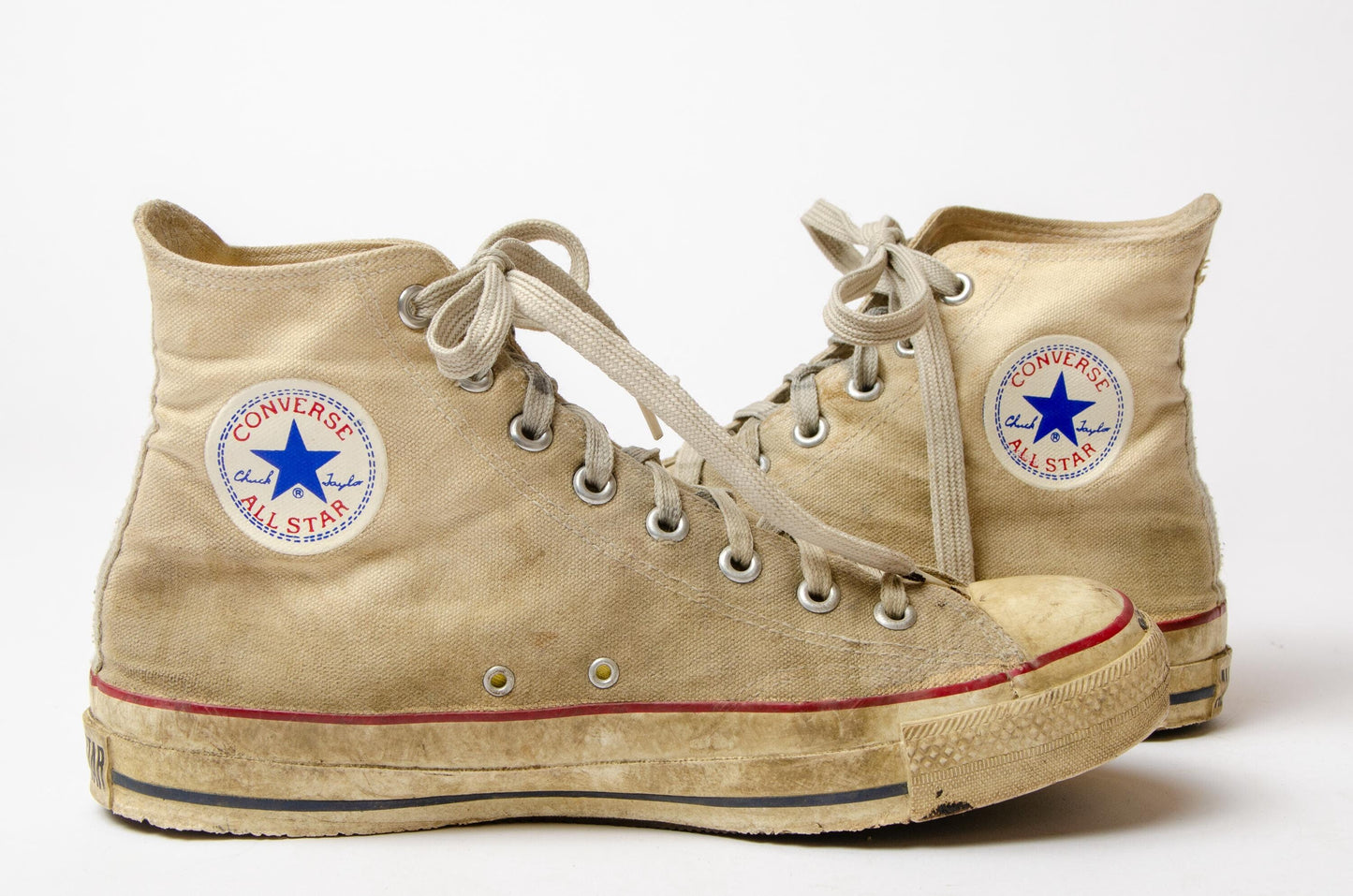 1980s Converse Made In Korea White Chuck Taylor High Top Allstars, 8.5 Mens