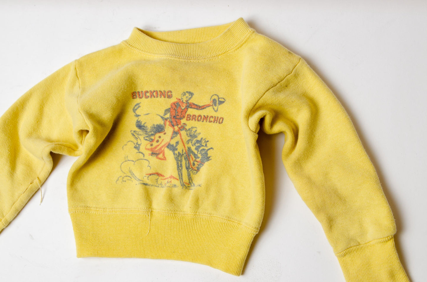 1950s Roy Rogers Style Bucking Bronco Kids Cotton Sweatshirt