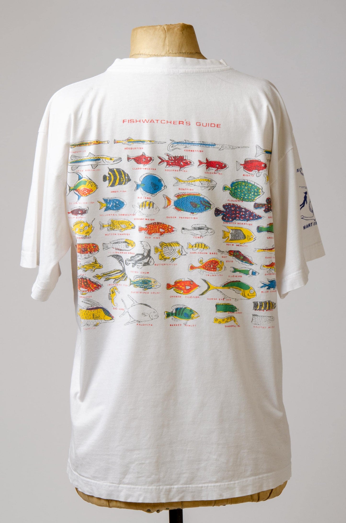 Vintage Fishing T Shirt Martinique France Fishwatchers Guide T Shirt