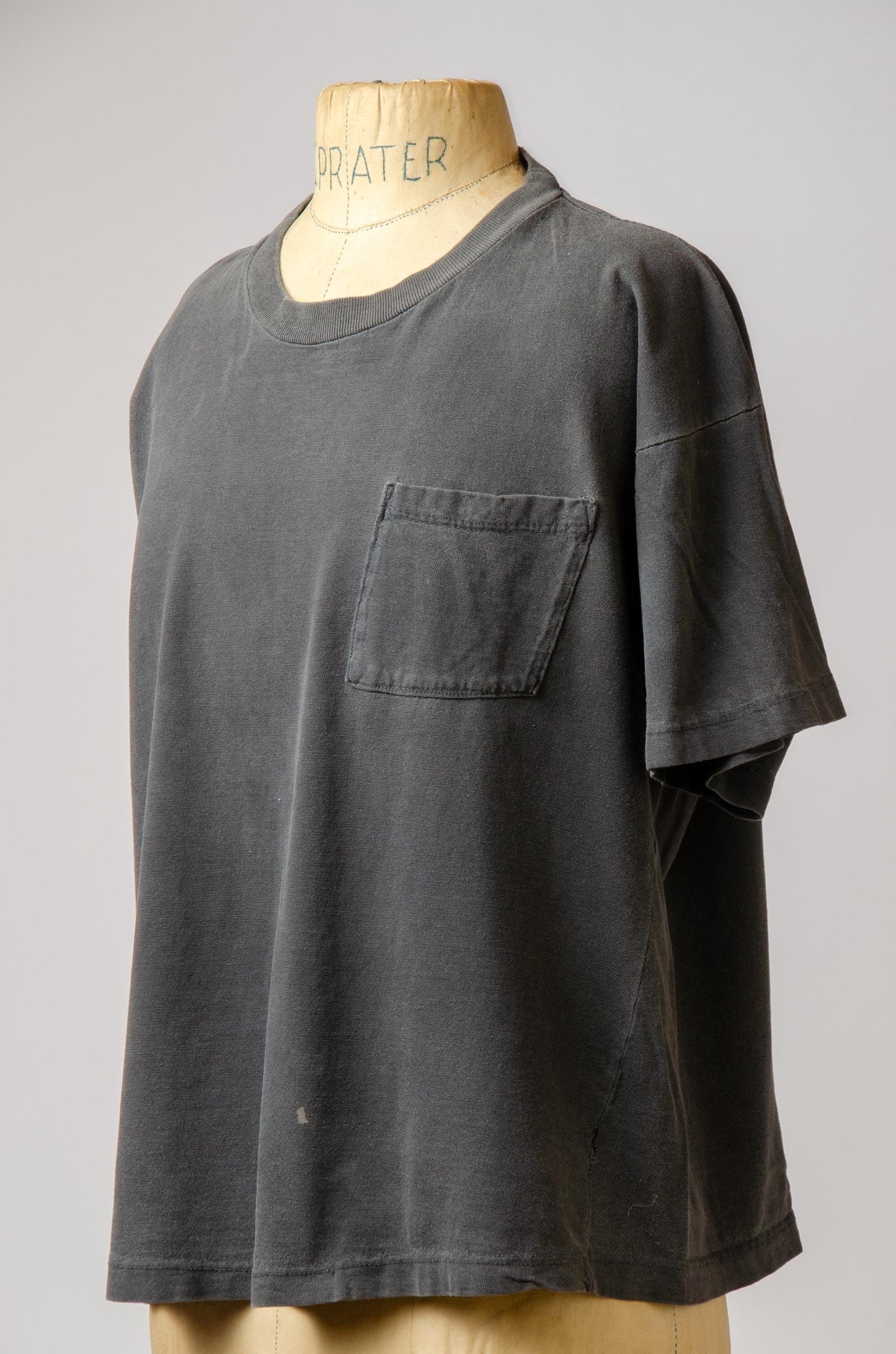 Vintage Pocket Tee Perfect Fade Black Cotton Single Pocket T Shirt