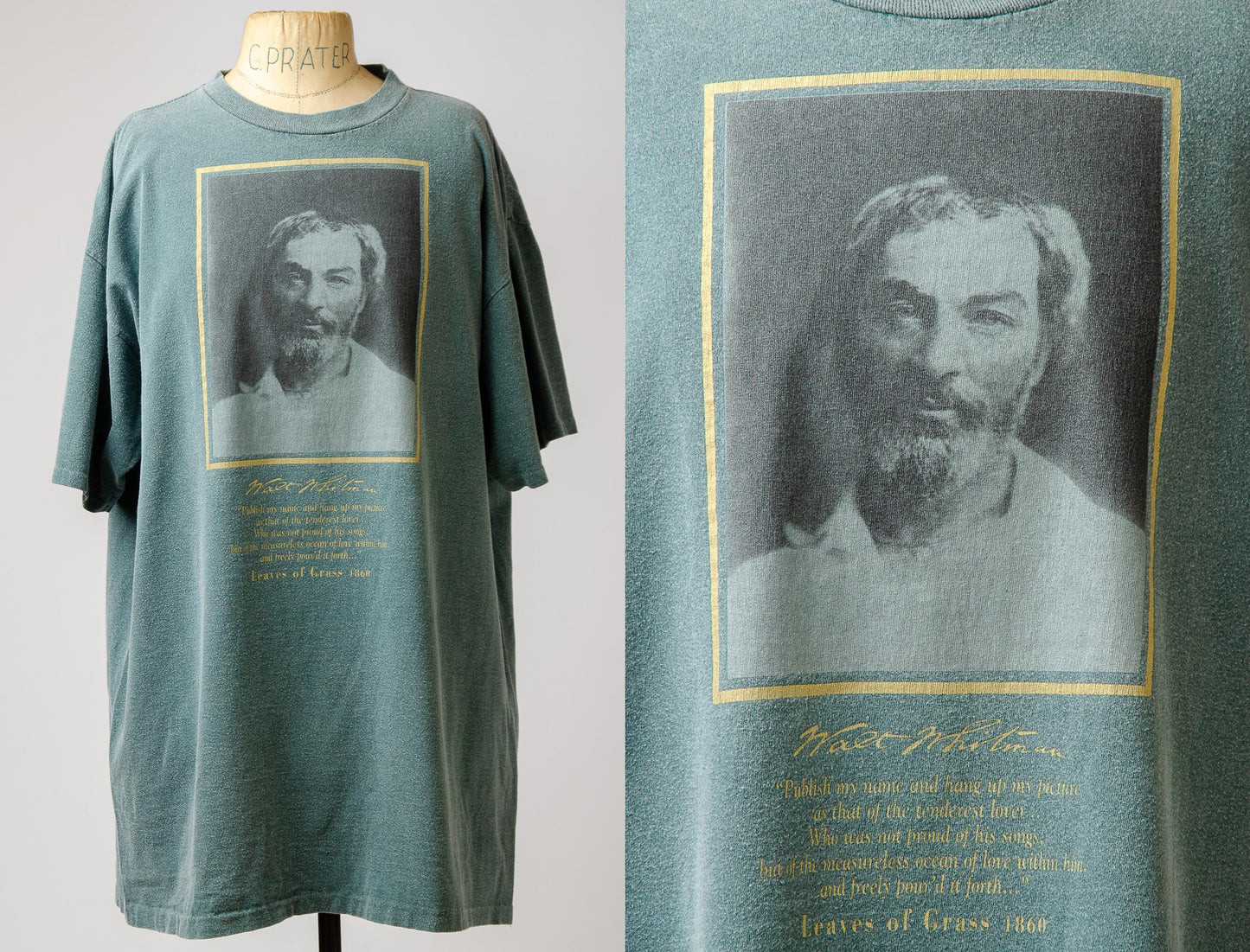 Vintage Walt Whitman Leaves of Grass Literary Author T Shirt