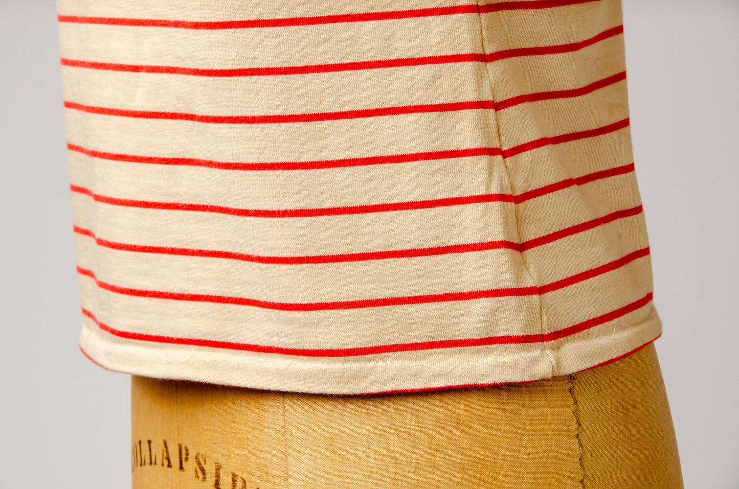 Vintage Scoop Back Stripe Red Striped Cotton T Shirt