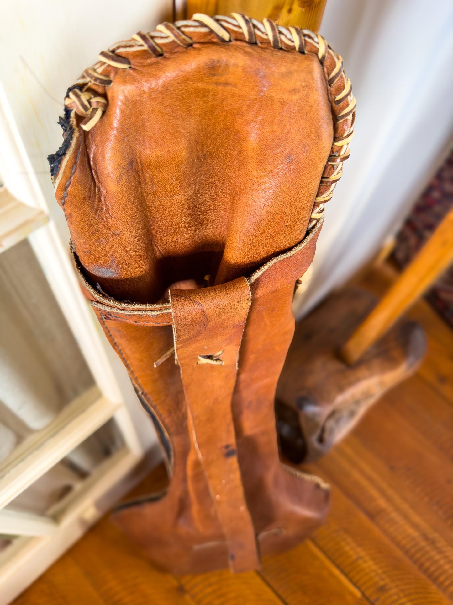 1970s Leather Banjo Case Hippie Handmade Char Style Bag