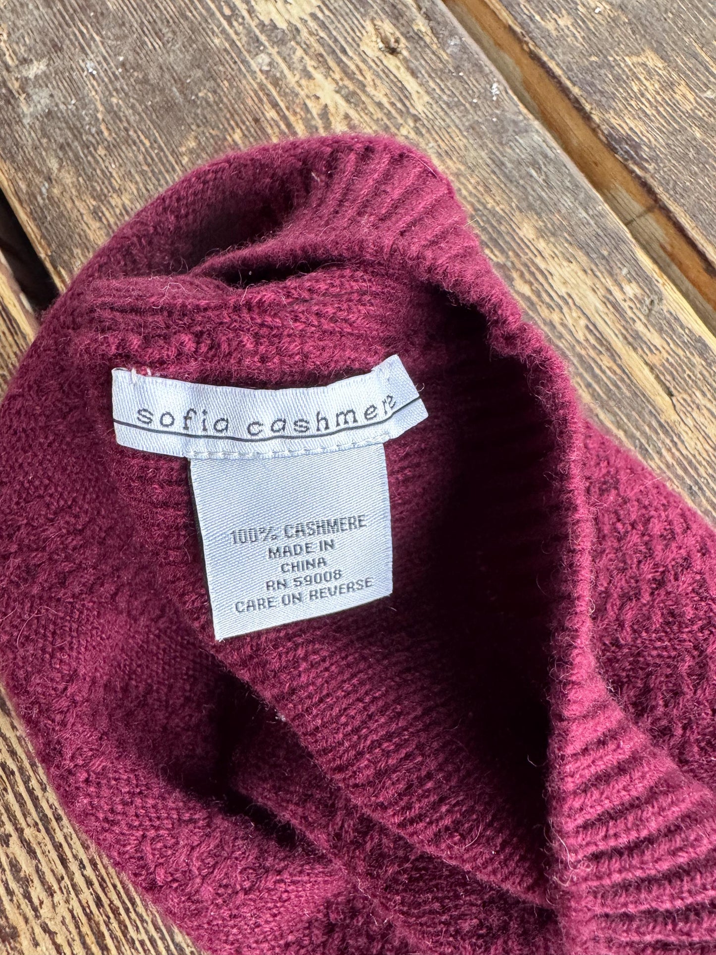 Vintage Cashmere Beret Dark Burgundy Knit Tam