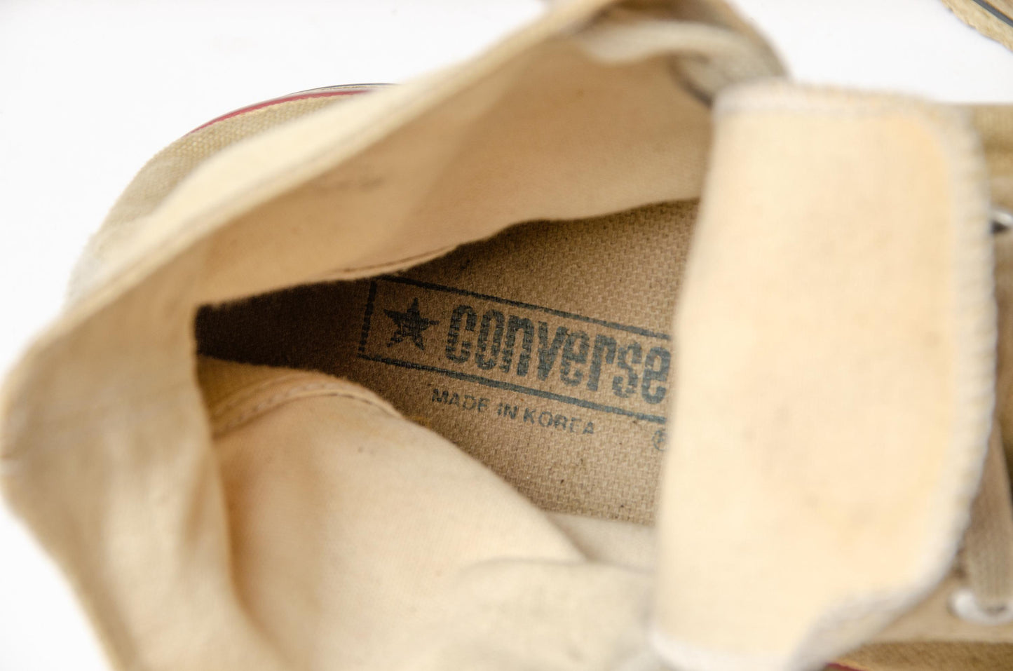 1980s Converse Made In Korea White Chuck Taylor High Top Allstars, 8.5 Mens