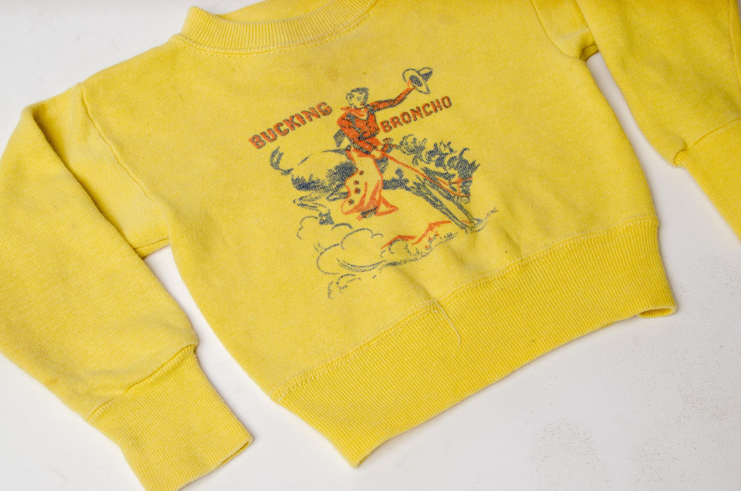 1950s Roy Rogers Style Bucking Bronco Kids Cotton Sweatshirt