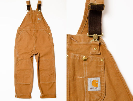 Vintage Carhartt Overalls Brown Double Knee Denim Utility 38 x 32