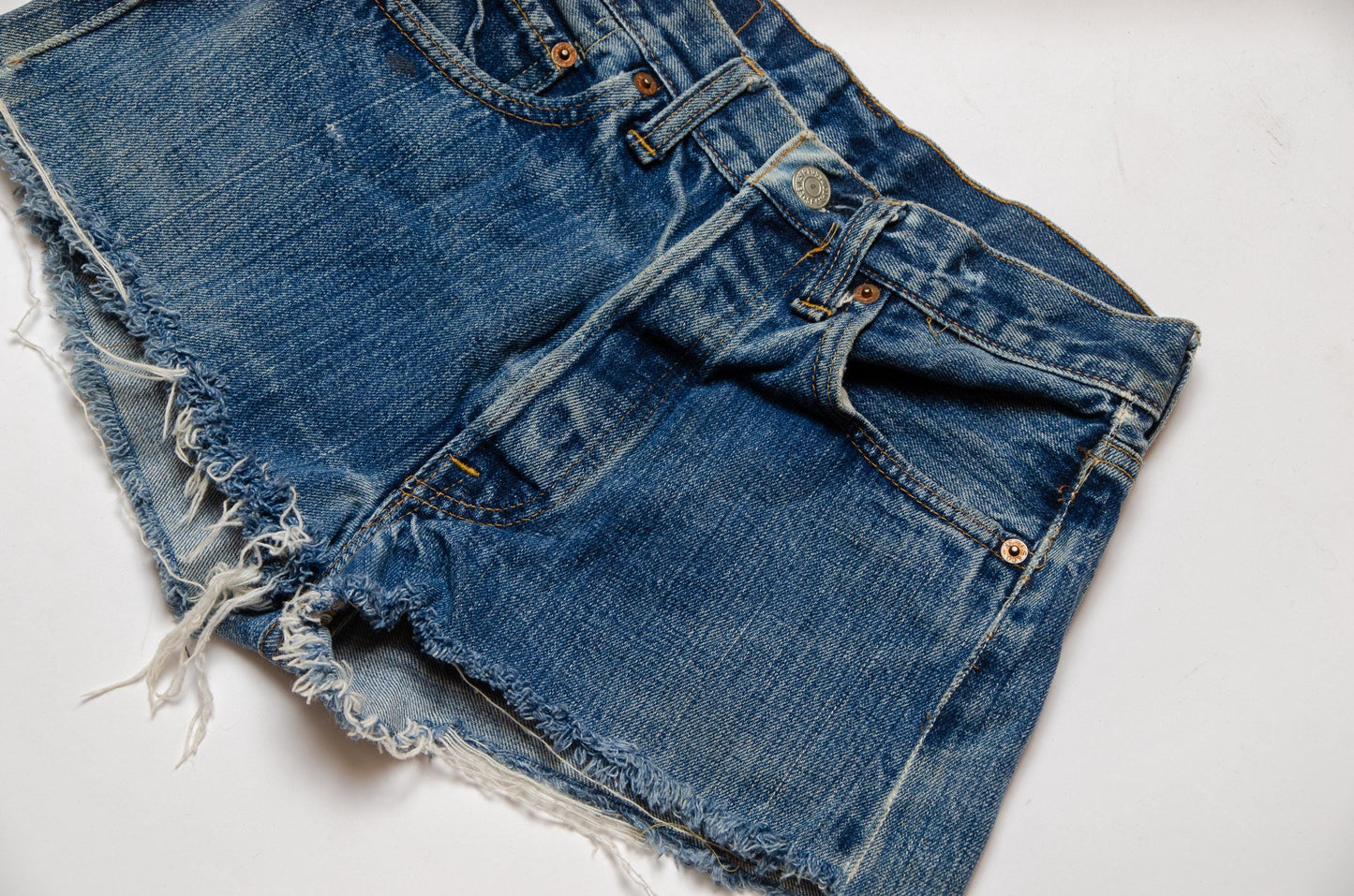 Vintage Levis Redline Indigo Denim Cut Off Jean Shorts W 25