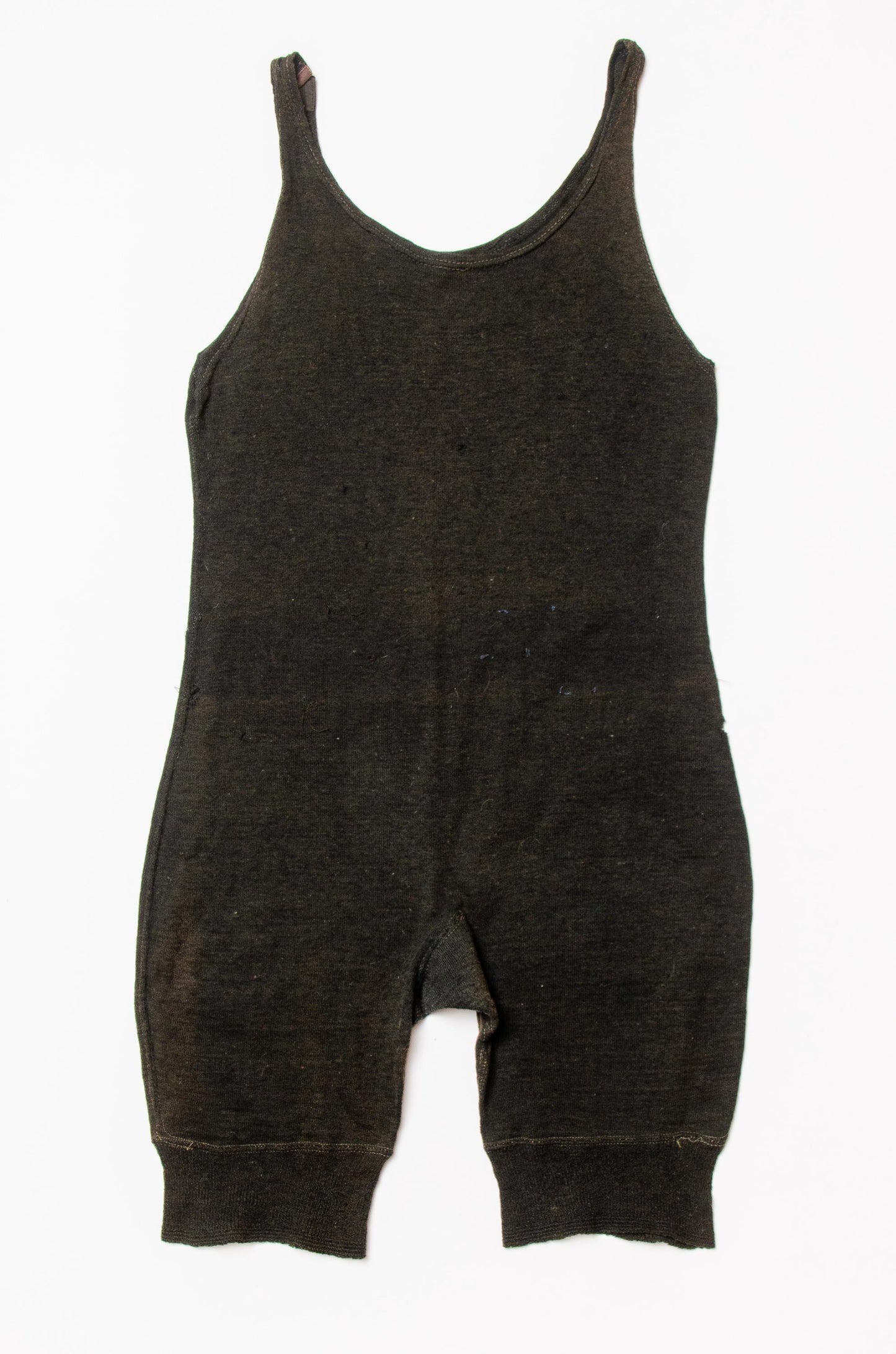 1920s Wool Swimsuit Black One Piece Swim Bathing Suit