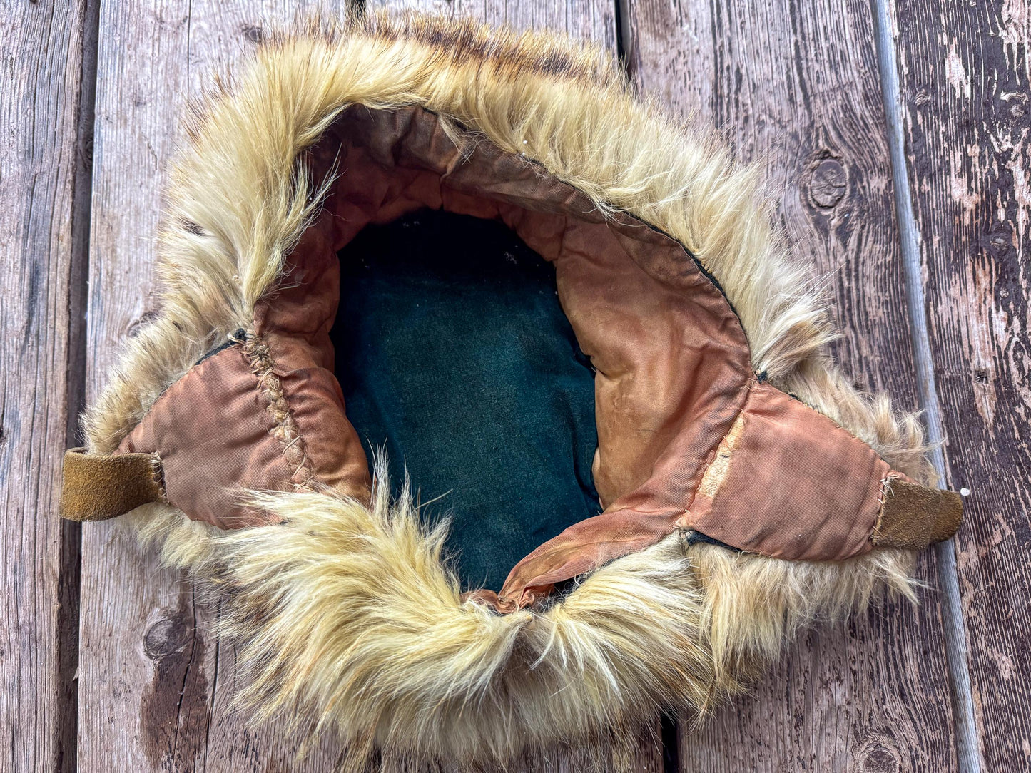 Antique Coyote Fur Trapper Hat Snow Hat