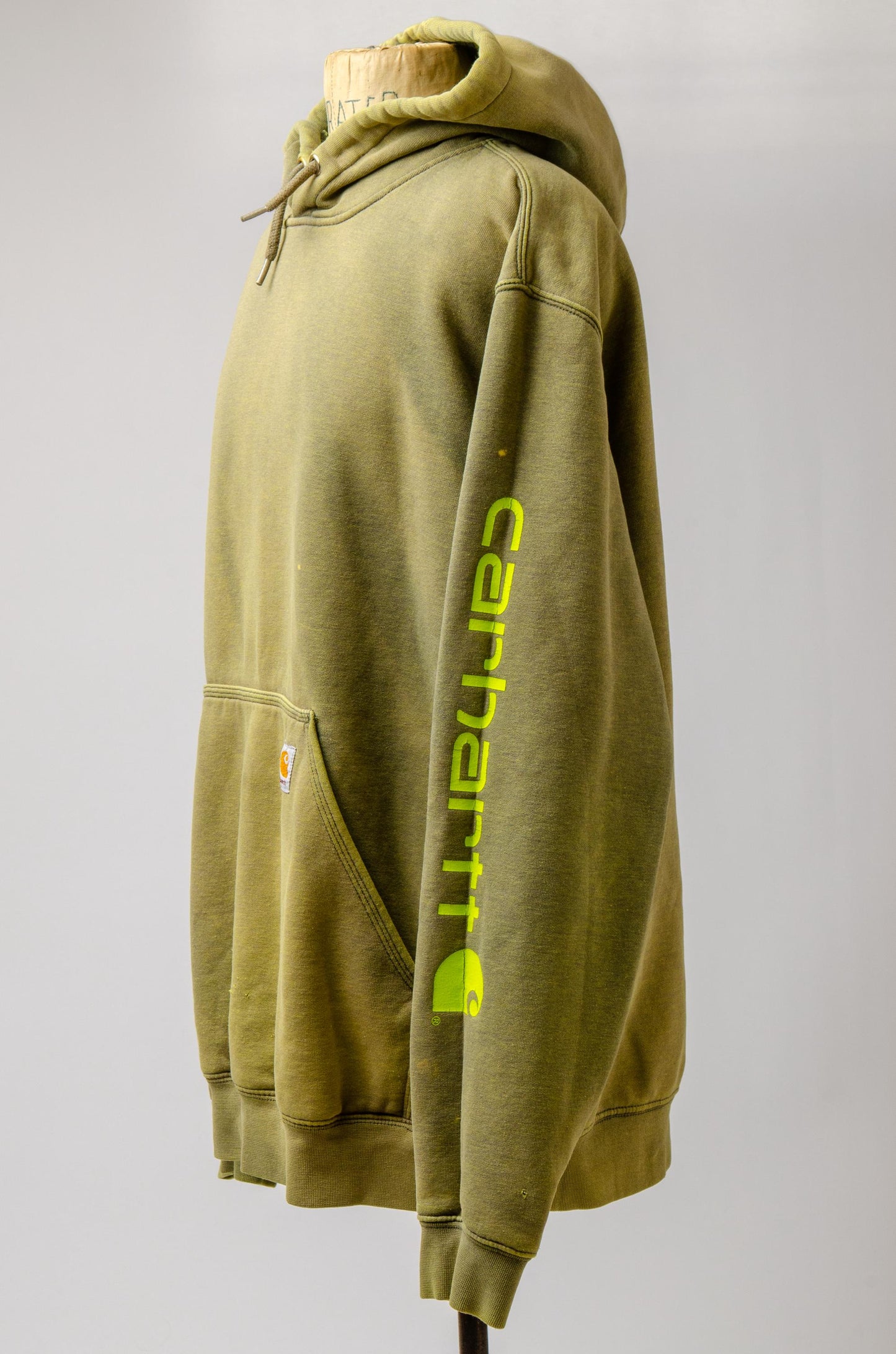 Vintage Carhartt Sun Faded Green Hoodie Box Logo Distressed Sweatshirt