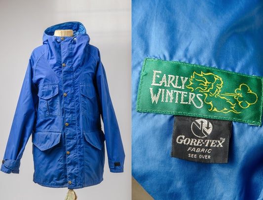 1980s Early Winters Parka Hooded Gortex Mountain Windbreaker Jacket