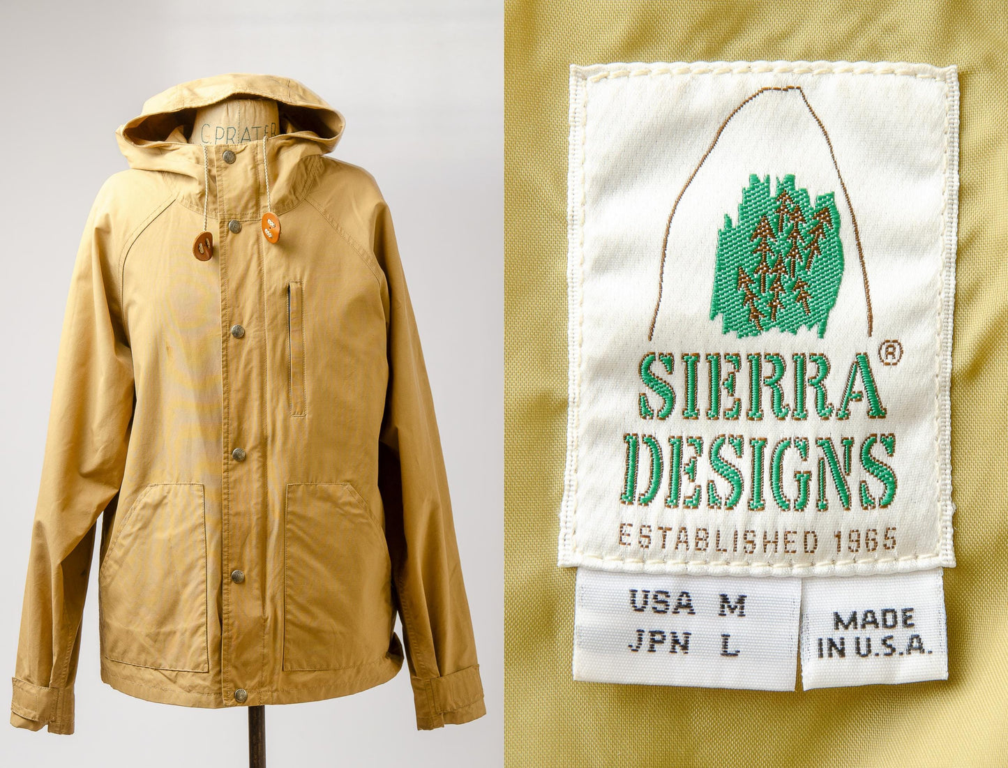 1980s Sierra Designs Parka Beige Anorak Hooded Mountaineering Jacket