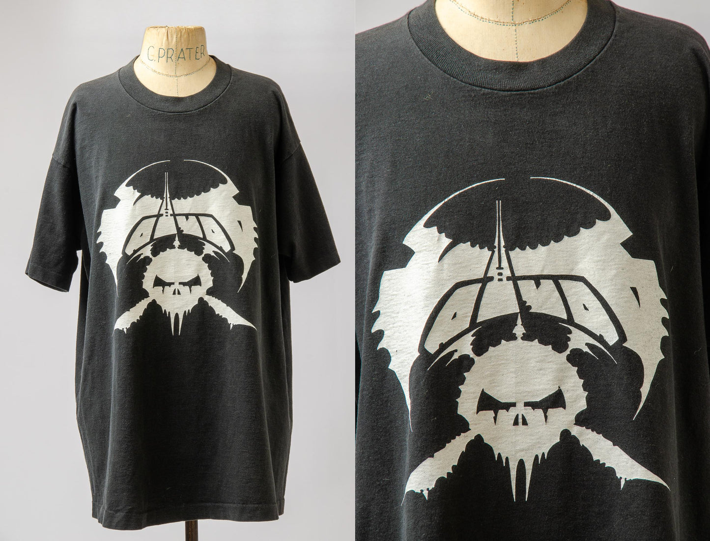 90s VOIVOD Korgull Skull Canadian Metal Black Cotton T Shirt