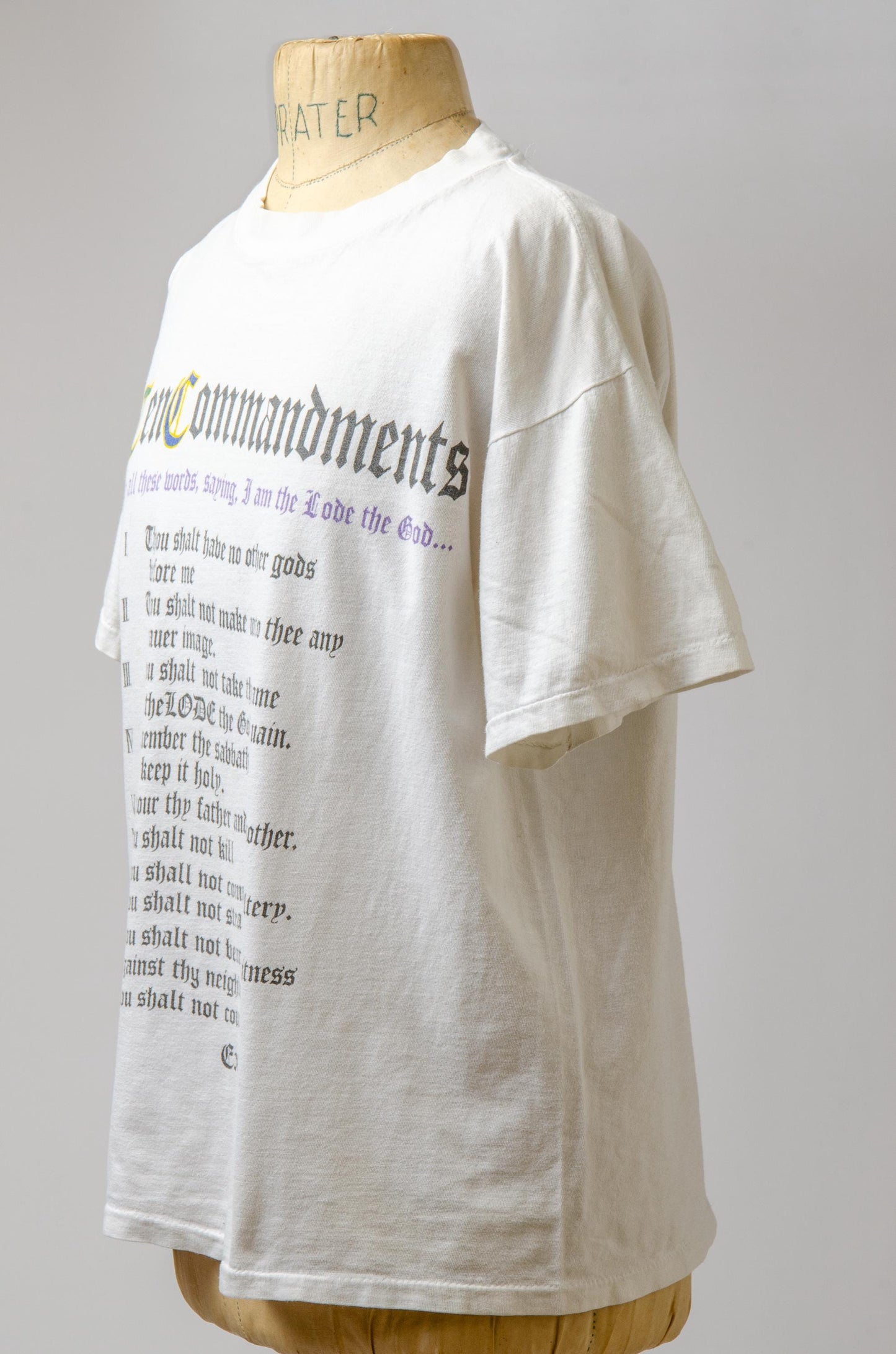 1980s Exodus 20:20 Ten Commandments Novelty T Shirt