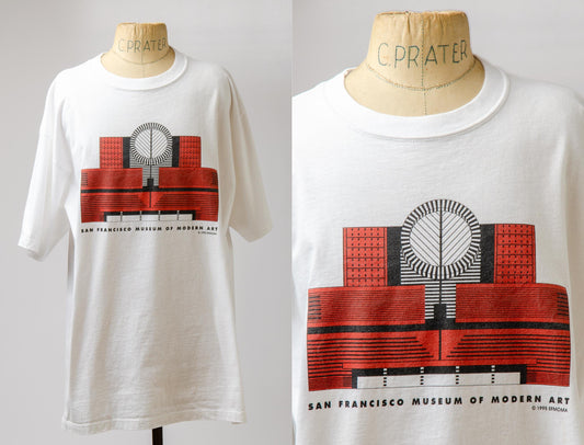 90s San Fransisco Museum of Modern Art Deadstock White Cotton T Shirt