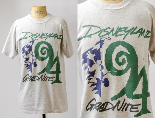 1994 Disneyland Mickey Mouse Grad Night Grey Cotton T Shirt