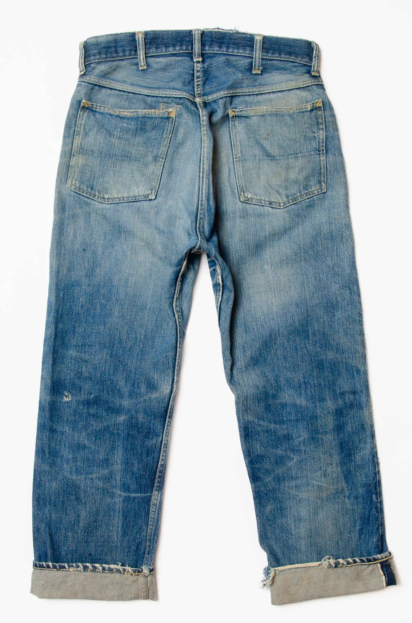 1950s Redline Denim Foremost Distressed Indigo Denim Jeans 32 x 28