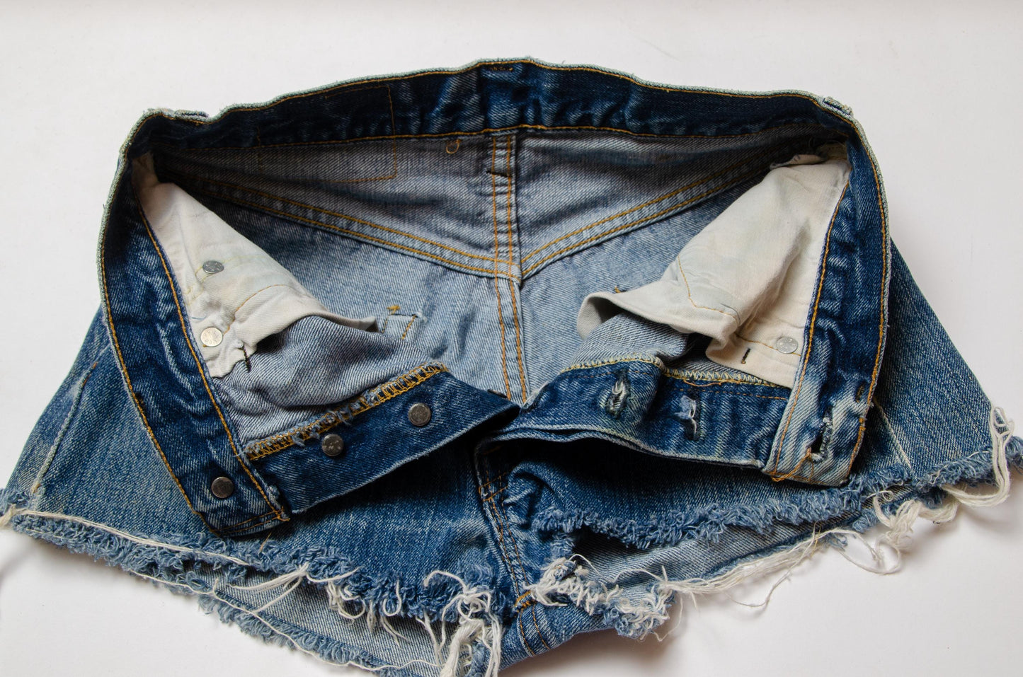 Vintage Levis Redline Indigo Denim Cut Off Jean Shorts W 25