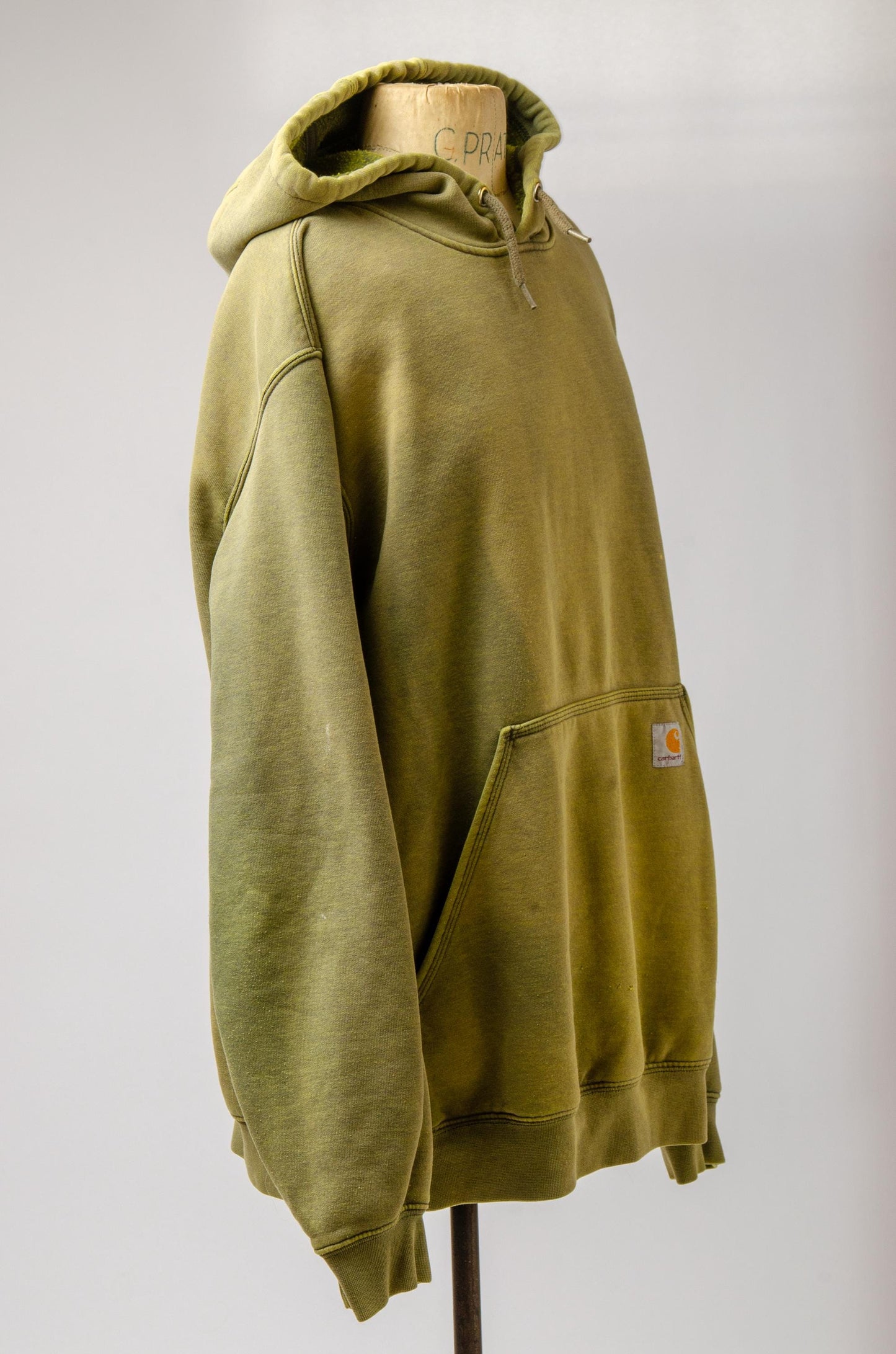 Vintage Carhartt Sun Faded Green Hoodie Box Logo Distressed Sweatshirt