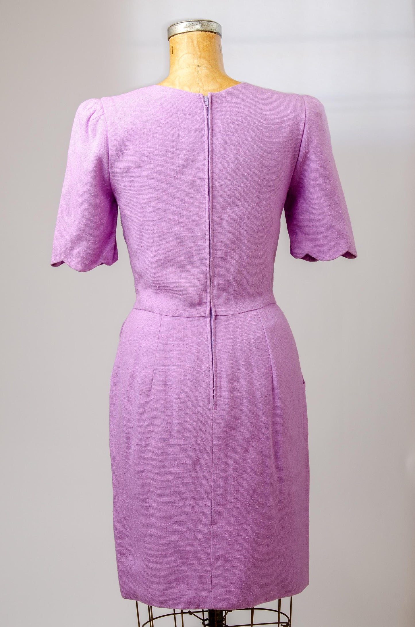 1980s Carolina Herrera Vintage Cotton Lavender Modern Midi Dress