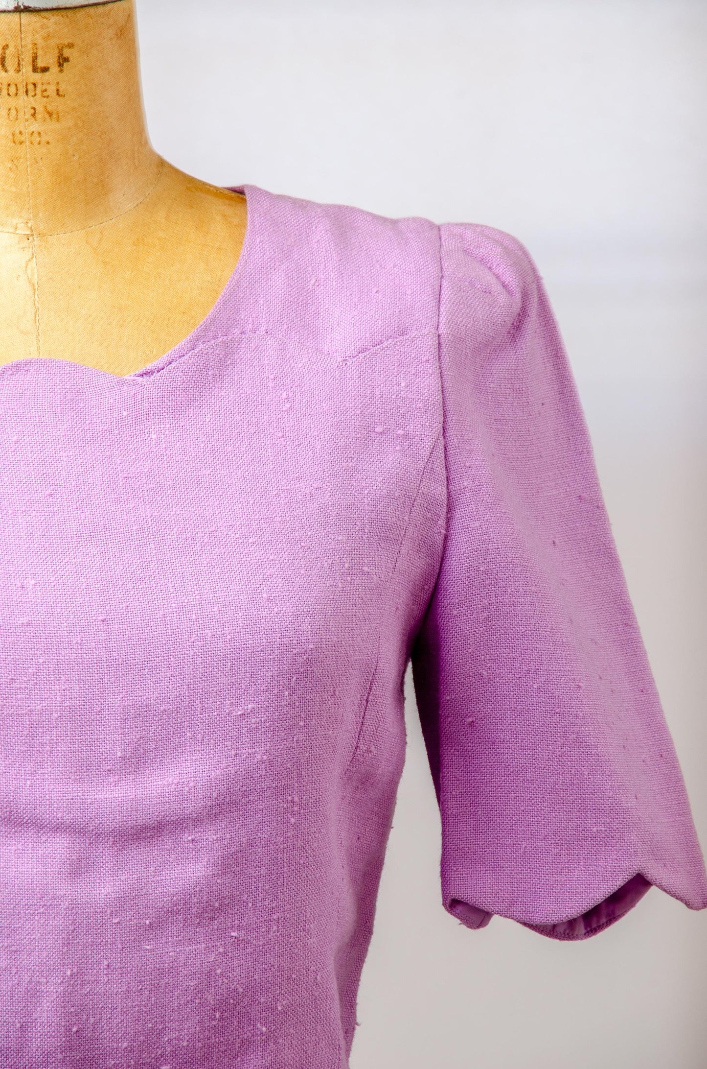 1980s Carolina Herrera Vintage Cotton Lavender Modern Midi Dress