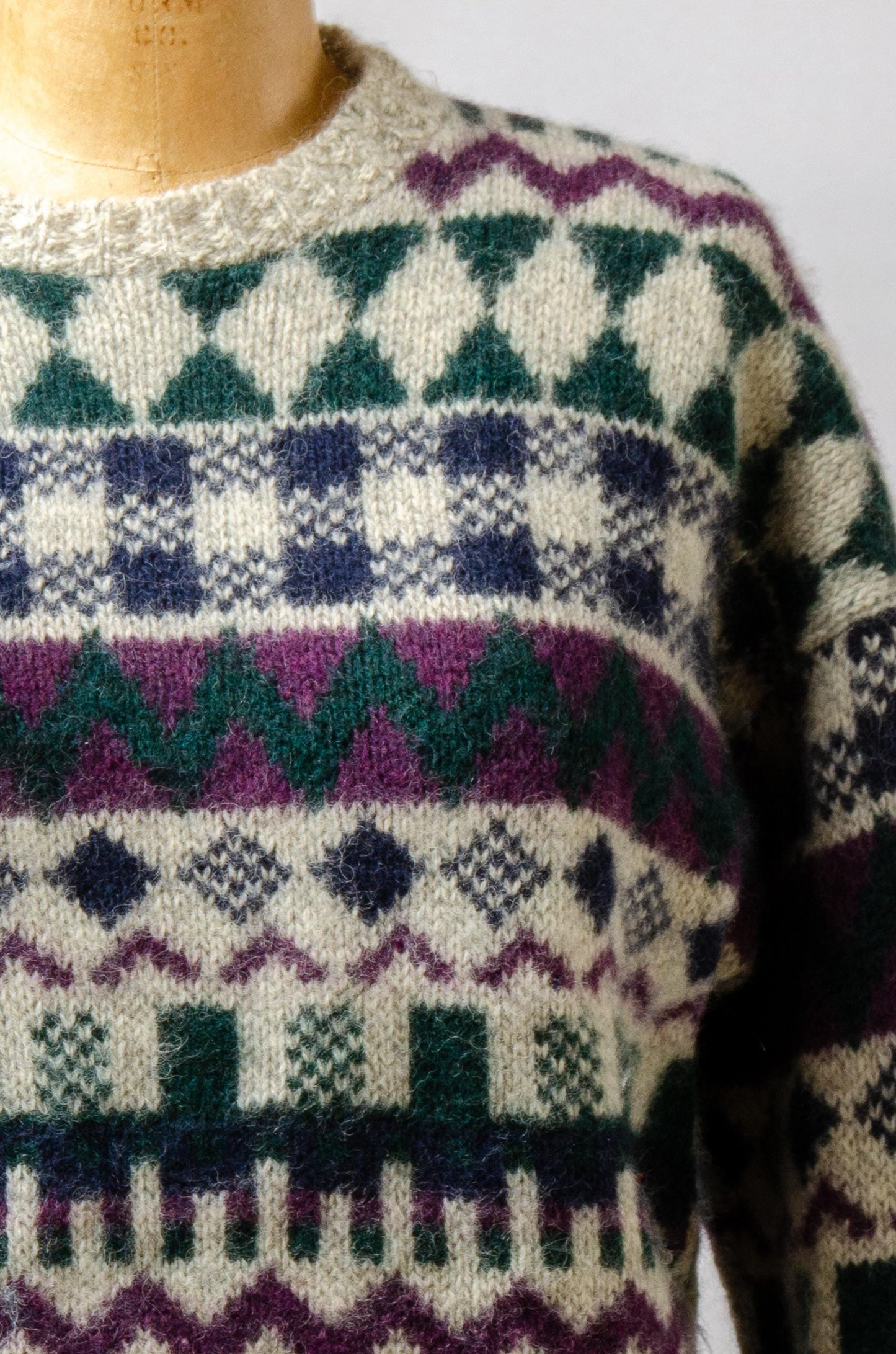 90s Eddie Bauer Wool Knit Sweater Geometric Womens Sweater