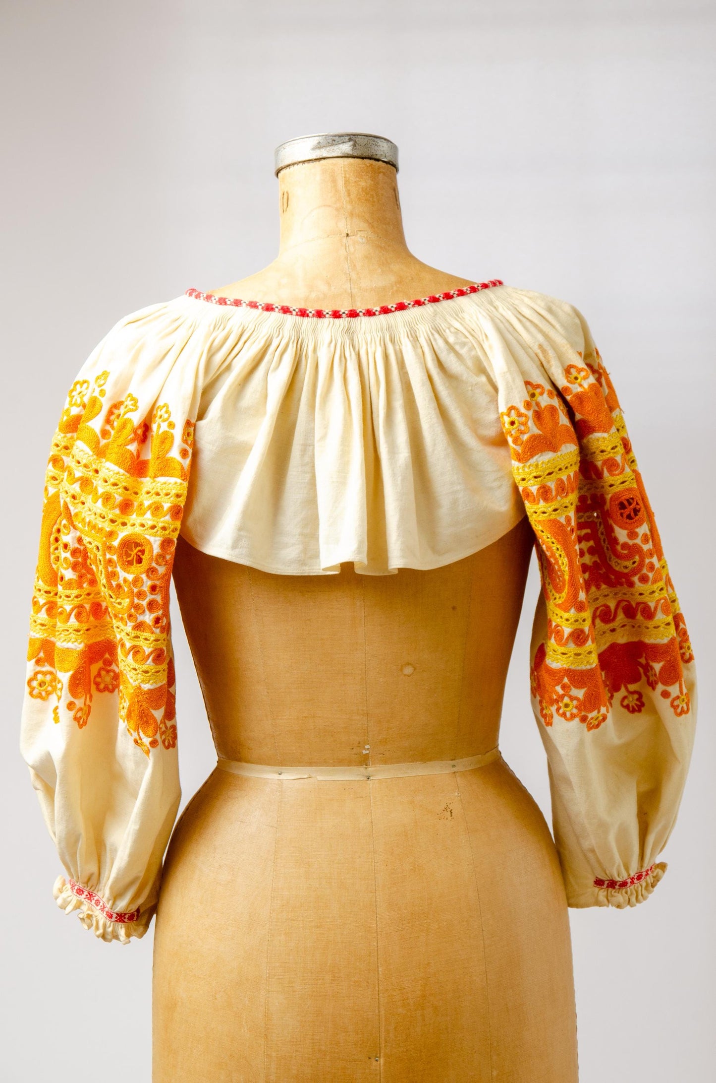 Antique European Hand Embroidered Folk Blouse