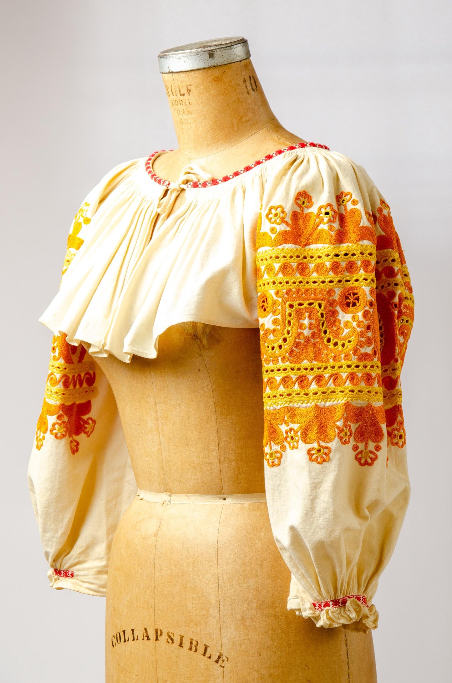 Antique European Hand Embroidered Folk Blouse