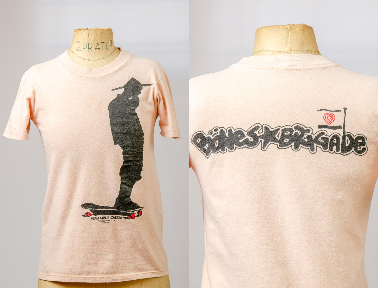 1980s Bones Brigade Animal Chin Skateboards Cotton T Shirt